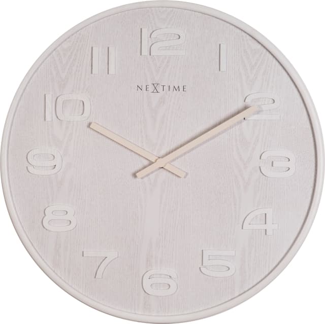 Wood Wood Medium ø35 Väggklocka Vit/trä