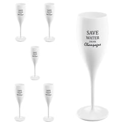 Champagneglas med print 6-pack, Save water drink champagne