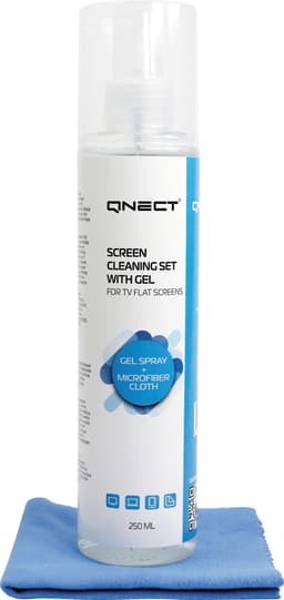 Qnect Cleaning skjermrengjøringsgel med mikrofiberklut (250 ml)