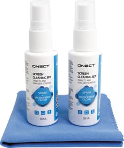Qnect Cleaning puhdistussuihke ja puhdistusliina näytölle (2 x 30 ml)