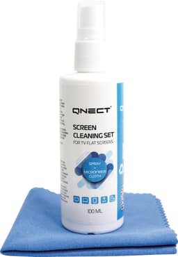 Qnect Cleaning skærmrengøringsspray med klud (100 ml)