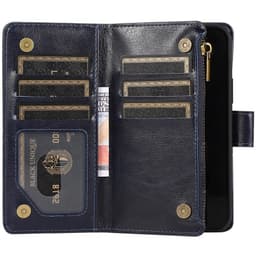 Dubbelflip Zipper 9-kort Apple iPhone 12 Pro (6.1")  - Blå