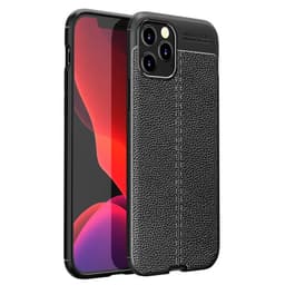 Läder mönstrat TPU skal Apple iPhone 12 Pro (6.1")  - Svart
