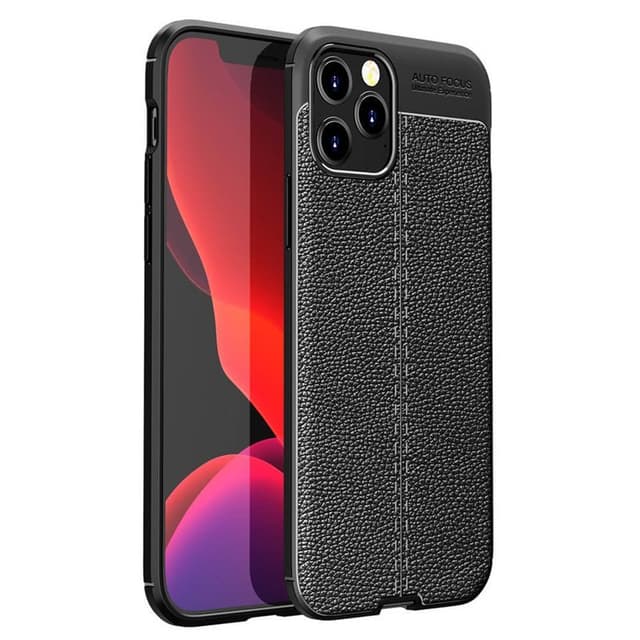 Lædermønstret TPU Cover Apple iPhone 12 Pro (6.1")  - sort