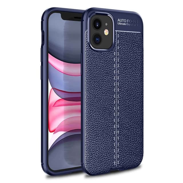 Läder mönstrat TPU skal Apple iPhone 12 mini (5.4")  - Blå