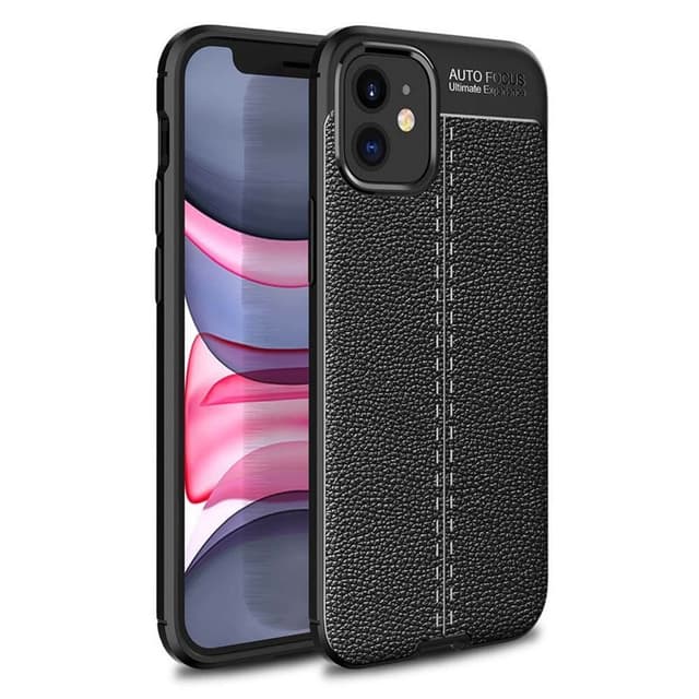 Nahkakuvioitu TPU kuori Apple iPhone 12 mini (5.4 ")  - musta