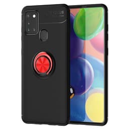 Slim Ring kotelo Samsung Galaxy A21s (SM-A217F)  - Musta / punainen