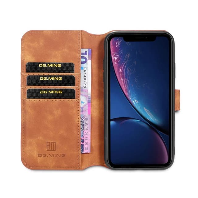 DG-Ming Lompakkokotelo 3-kortti Apple iPhone 12 (6.1")  - ruskea