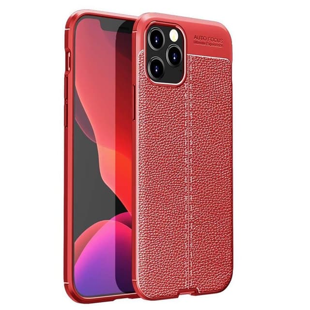 Lædermønstret TPU Cover Apple iPhone 12 (6.1")  - rød