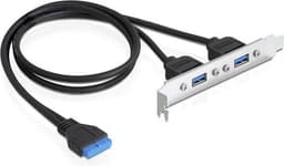 DeLOCK intern kabel til USB 3.0, PCI-dækplade, 1xIDC20 han - 2xUSB 3.