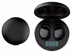 J1 TWS Trådlösa hörlurar, Bluetooth 5.0, med strömbox, Svart