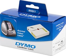 DYMO LabelWriter farvede etiketter(gule, pink, blå, grønne), 89x28 m