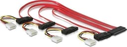 Multilane SAS-kaapeli SFF8484 > 4xSFF8482 & 4xMolex 4-pin virta, 50 cm