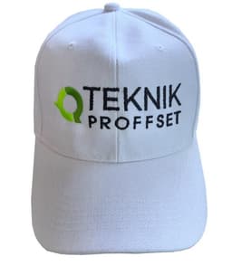 Vit keps med Teknikproffset logo
