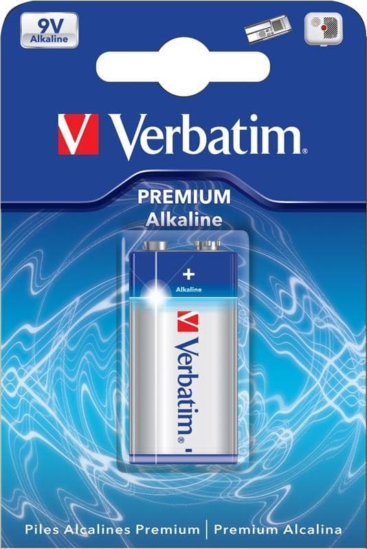 Verbatim batteri, 9V/6LR61, Alkaliskt, 1-pack