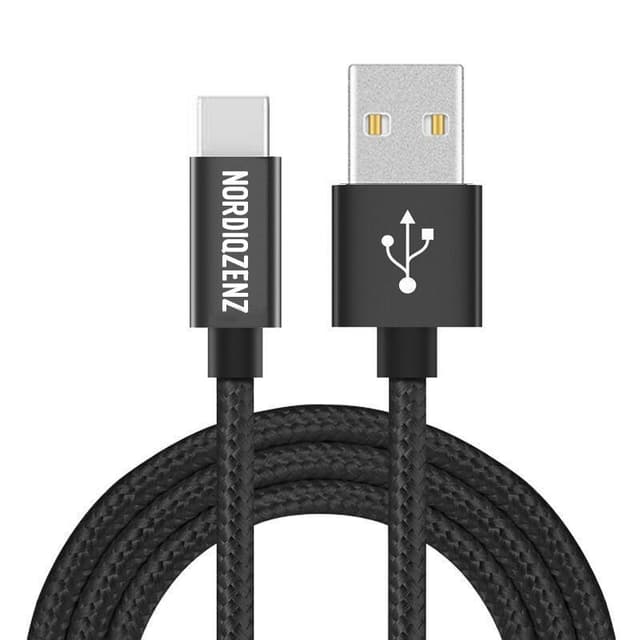 NORDIQZENZ USB-C Textilkabel, 1.5m, Svart