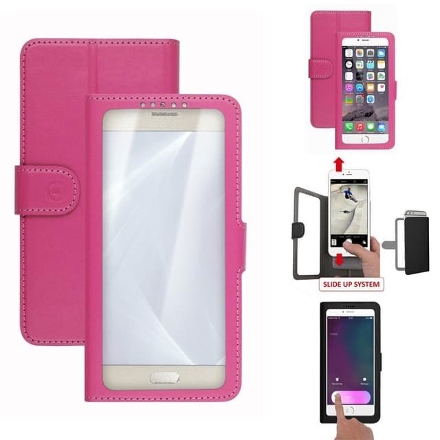 Celly Uni. Wallet View 4-4,5"" Rosa