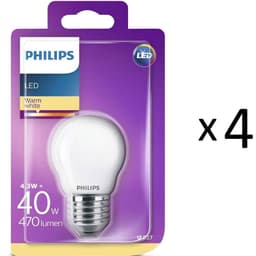 Philips LED E27 Klot 40W Frost 4st