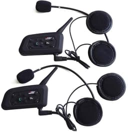 2 set vattentålig intercom för motorcykelhjälm, bluetooth - Svart