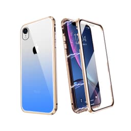 Dubbelsidigt mobilskal för iPhone XR, härdat glas - Guld