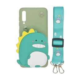 3D mobildeksel Samsung Galaxy A50, innebygd lommebok - Dinosaur, grønn