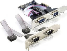 DeLOCK PCI-Express x1 kort, Seriell RS-232, 4xDB9ha