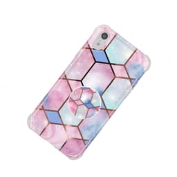 Støtsikkert mobildeksel med holder, til iPhone XR - Rosa / Blå