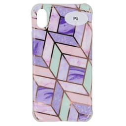 Iskunkestävä suojakuori pidikkeellä, iPhone X / XS -puhelimeen - violetti