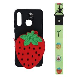 Kolmiokoteloinen kolmiulotteinen 3D-suojakuori Huawei P30 Lite -puhelimeen - musta / punainen