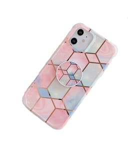 Støtsikkert mobildeksel med holder, til iPhone 11 - Rosa / Blå