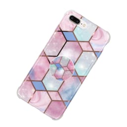Støtsikkert mobildeksel med holder, til iPhone 7 pluss / 8 pluss- Rosa / Blå