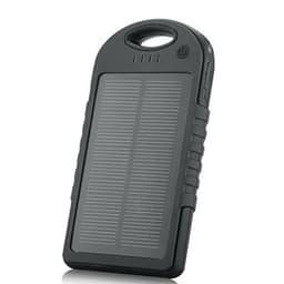 Powerbank med solcellsladdning, 5000 mAh - Svart