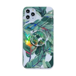 Stöttåligt mobilskal med hållare för iPhone 11 Pro - Gröna löv