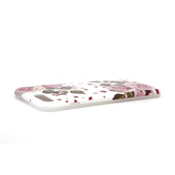 Stöttåligt mobilskal med hållare för iPhone 7 Plus/8 Plus - Vit/rosa
