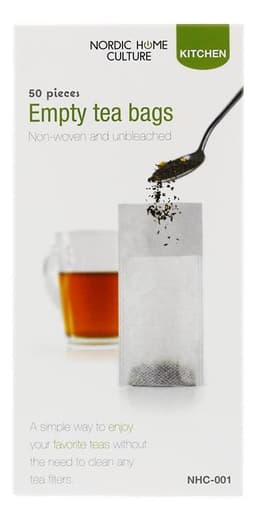 NORDIC HOME CULTURE Tomma tepåsar, 50-pack, engångsbruk, icke-vävda, v