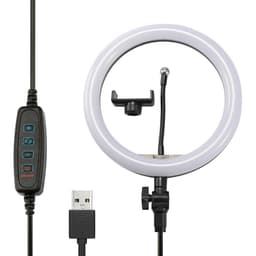 Selfie til skrivebord, dæmpbare LED-lys, 26 cm - sort
