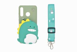 3D-kannettava Huawei P30 Lite, sisäänrakennettu lompakko - Dinosaurus, vihreä