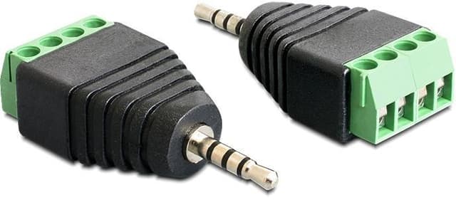 DeLOCK adapter, 2,5mm stereo ha till 4-pin terminalblock