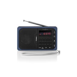 FM-radio | 3.6 W | USB-port och microSD-kortplats | Svart/blå