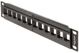 Delock 10"" Keystone Patch Panel, för 12xKeystone kontaktdon, 1U, svar