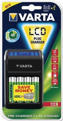 NiMH Batterilader AA / AA 4x AA/HR6 2100 mAh
