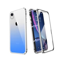 Dobbeltsidig mobildeksel til iPhone XR, herdet glass - Sølv