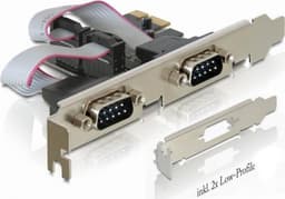 PCI-Express x1 kortti, RS-232, 2xDB9u, 2xmatalaprofiilipeitelevyä