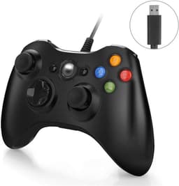 USB Handkontroll med vibration för PC, Svart