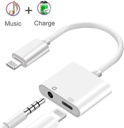 2-i-1 adapter för iPhone - Vit