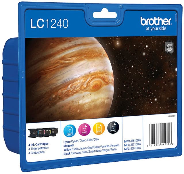 Brother blekkpatroner LC-1240VAL Cyan Magenta Gul Sort