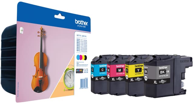 Brother XL Bläckpatroner LC-127XLVAL Cyan Magenta Gul