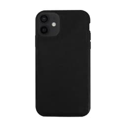 Miljøvennlig ekte lær iPhone 12 deksel - Black