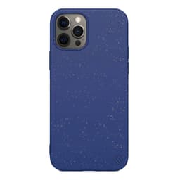 Miljøvennlig ekte lær iPhone 12 Pro Max deksel - Navy Blue
