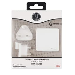Mains Charger with Twin USB PD 30W & QC3.0 White